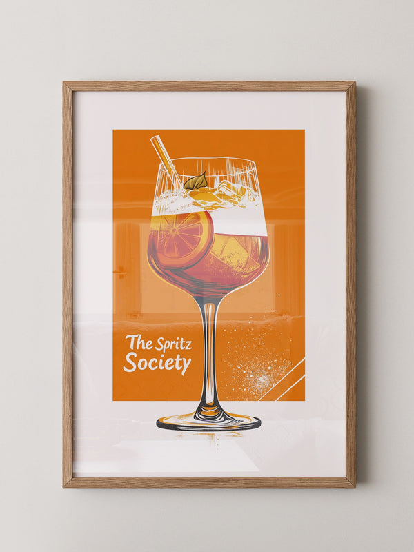 Aperol Spritzglas Orange Zeichnung