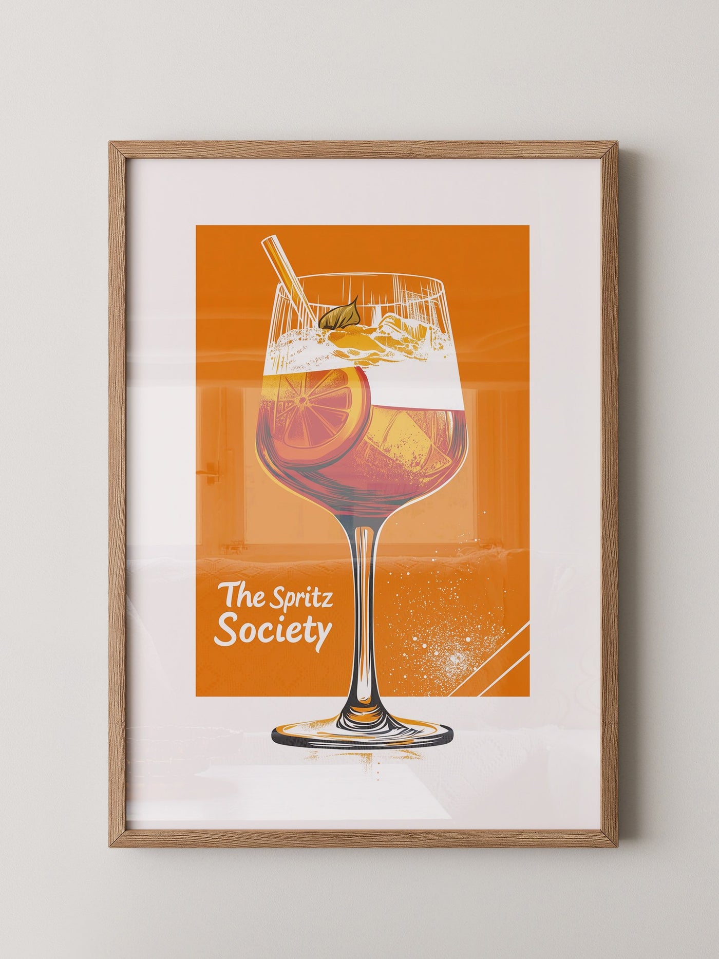 Aperol Spritzglas Orange Zeichnung
