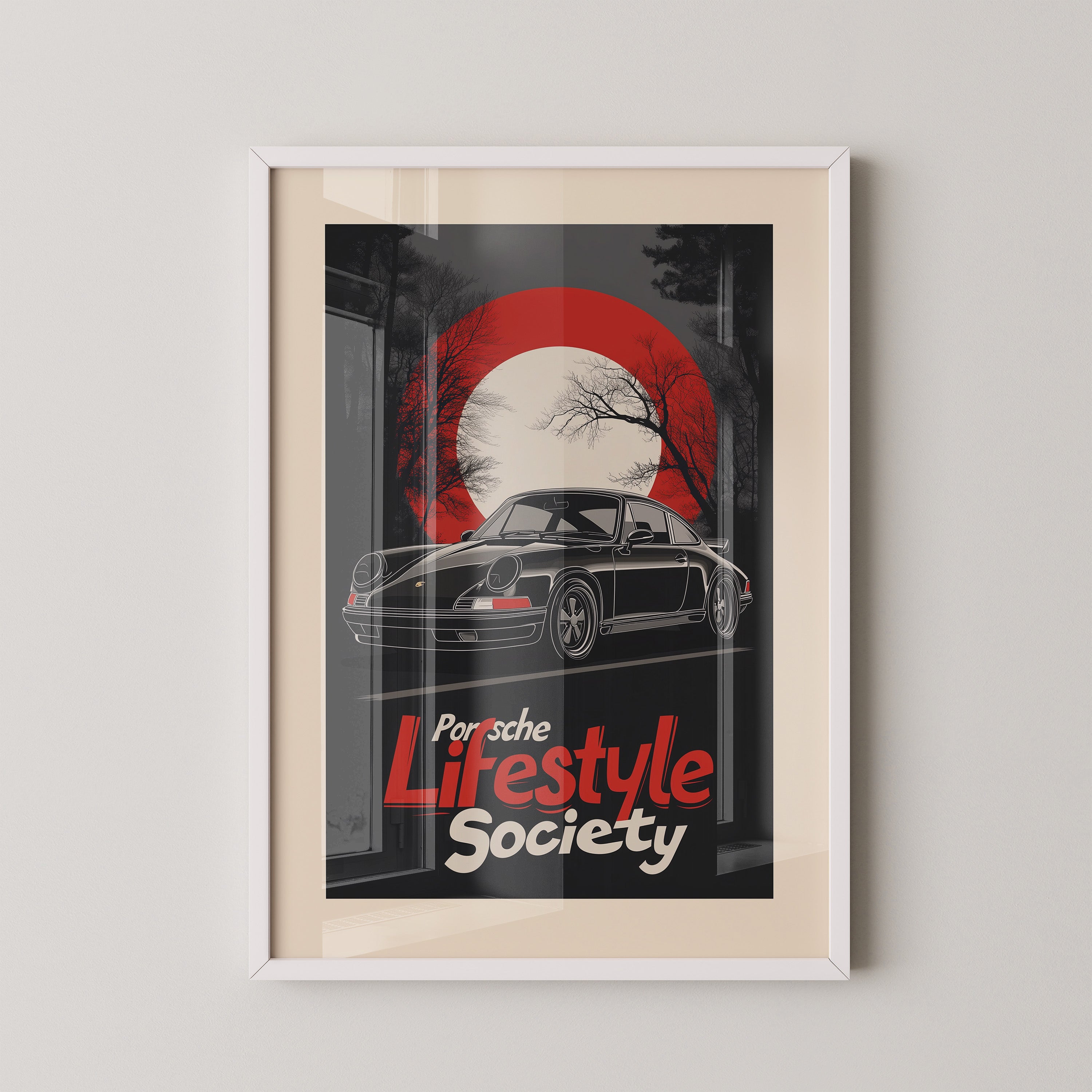 Porsche 911 Retro Sonnenuntergang