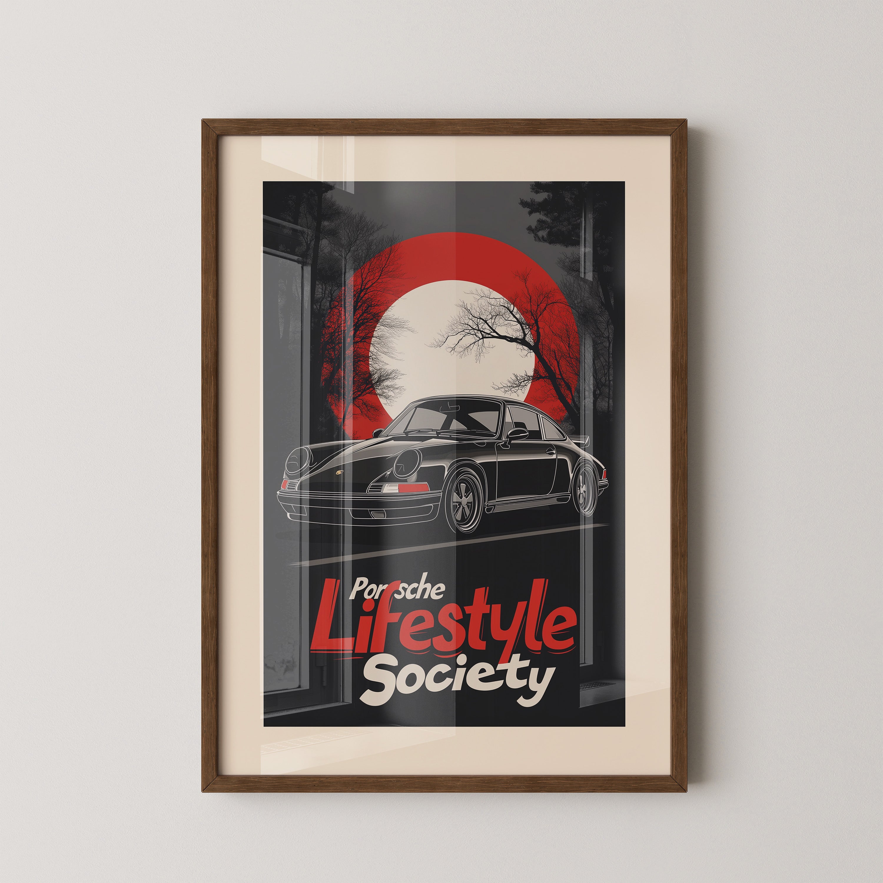 Porsche 911 Retro Sonnenuntergang