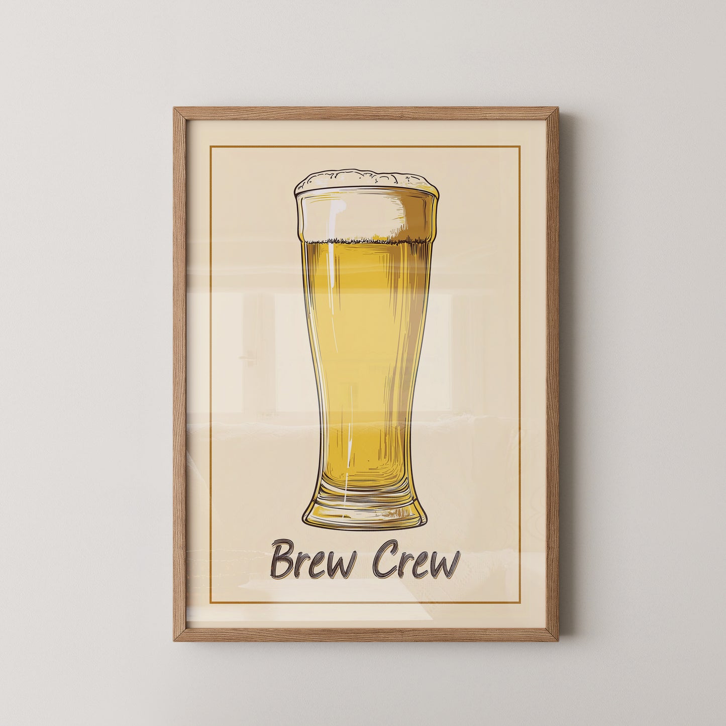 Bierglas Zeichnung Vintage