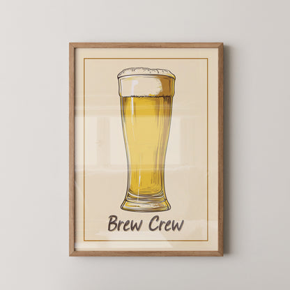 Bierglas Zeichnung Vintage