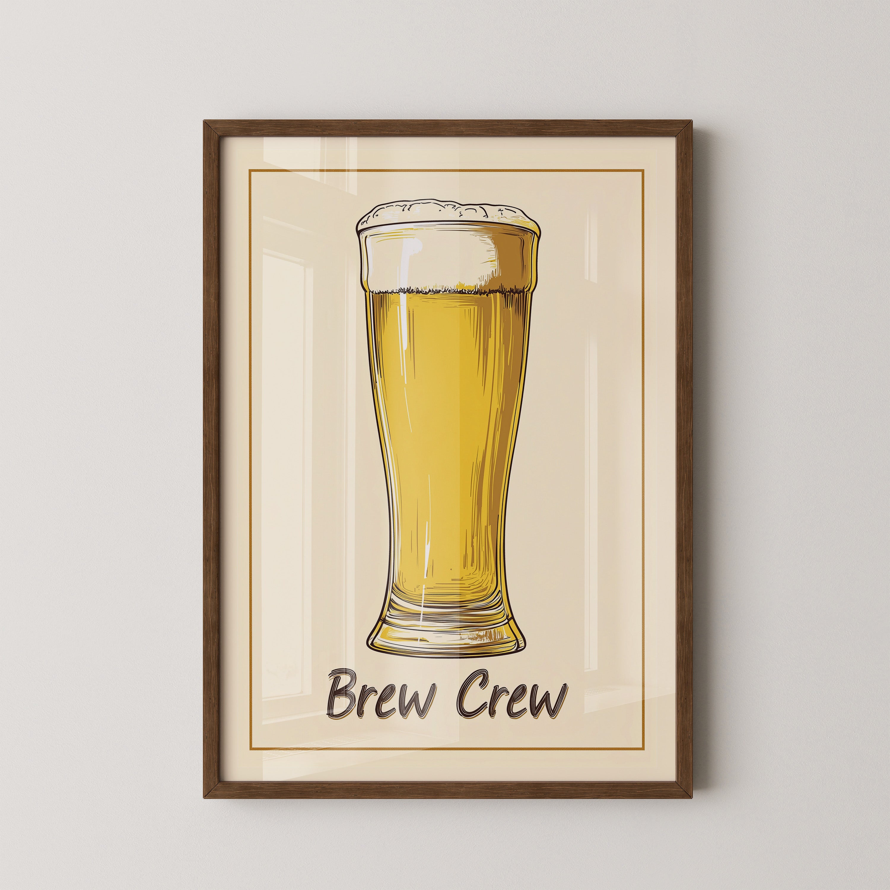 Bierglas Zeichnung Vintage