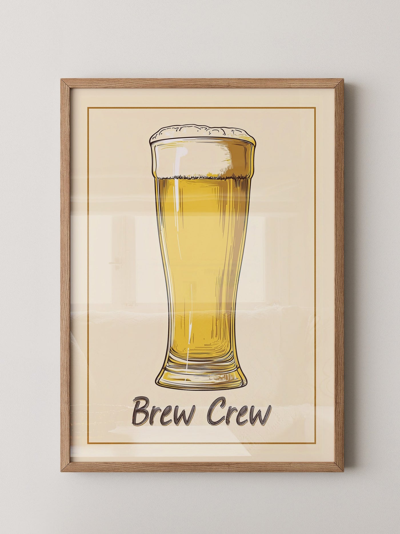 Bierglas Zeichnung Vintage