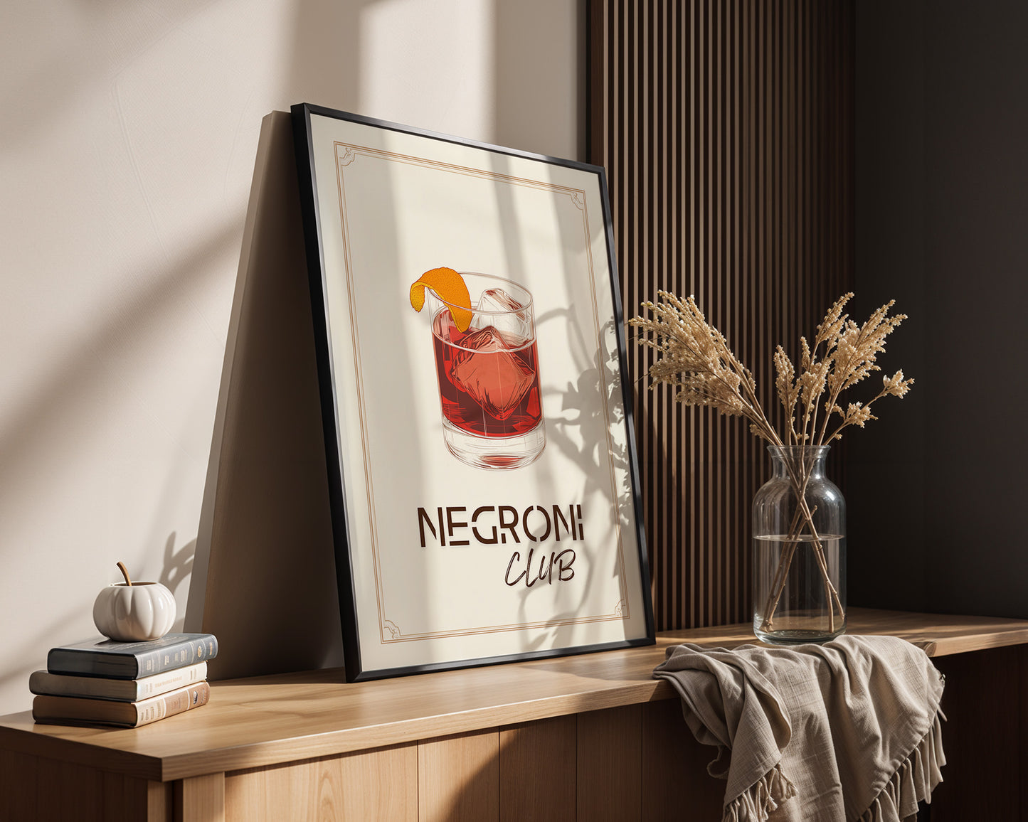 Negroni Drink Illustration Retro