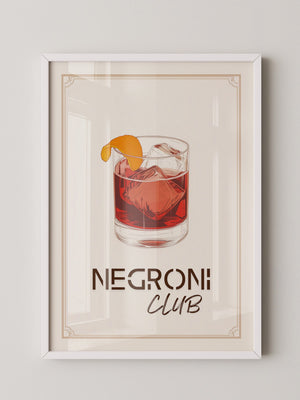 Negroni Drink Illustration Retro