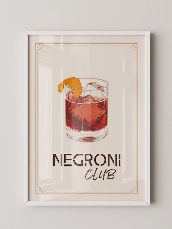 Negroni Drink Illustration Retro