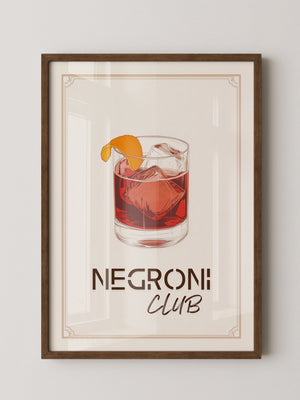 Negroni Drink Illustration Retro