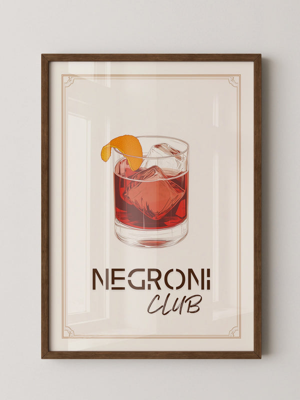 Negroni Drink Illustration Retro