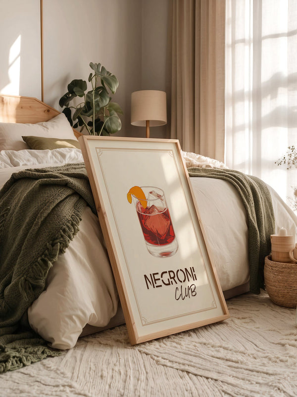 Negroni Drink Illustration Retro