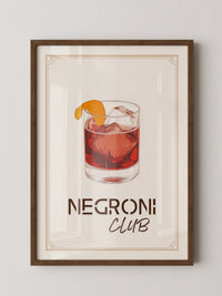 Negroni Drink Illustration Retro
