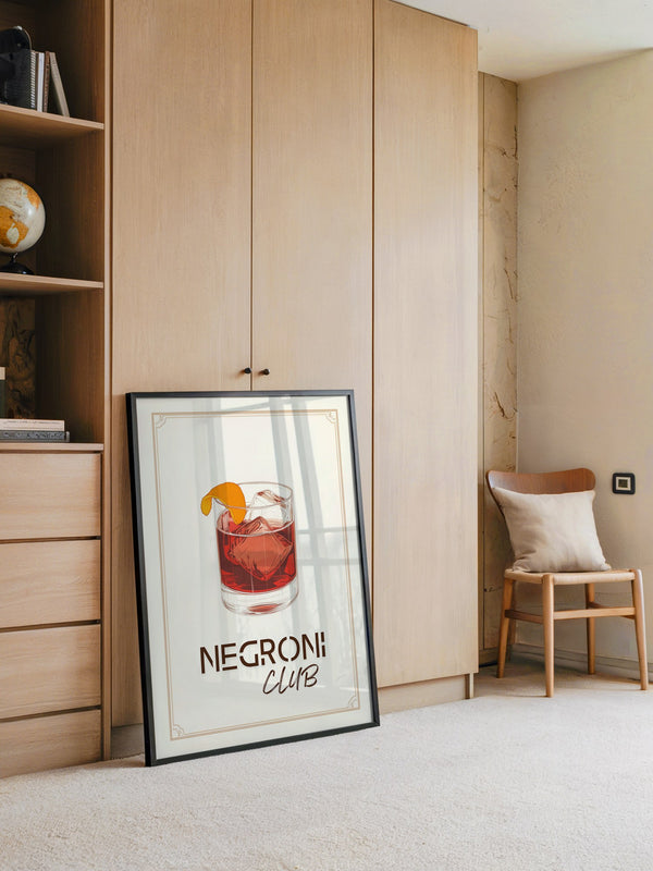 Negroni Drink Illustration Retro