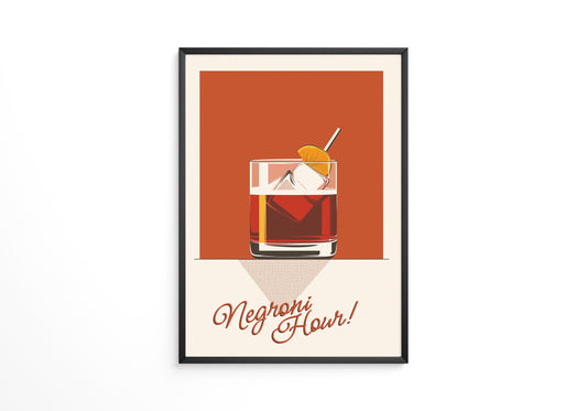 Negroni Drink Grafik Retro