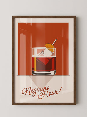 Negroni Drink Grafik Retro