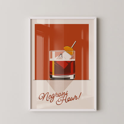Negroni Drink Grafik Retro