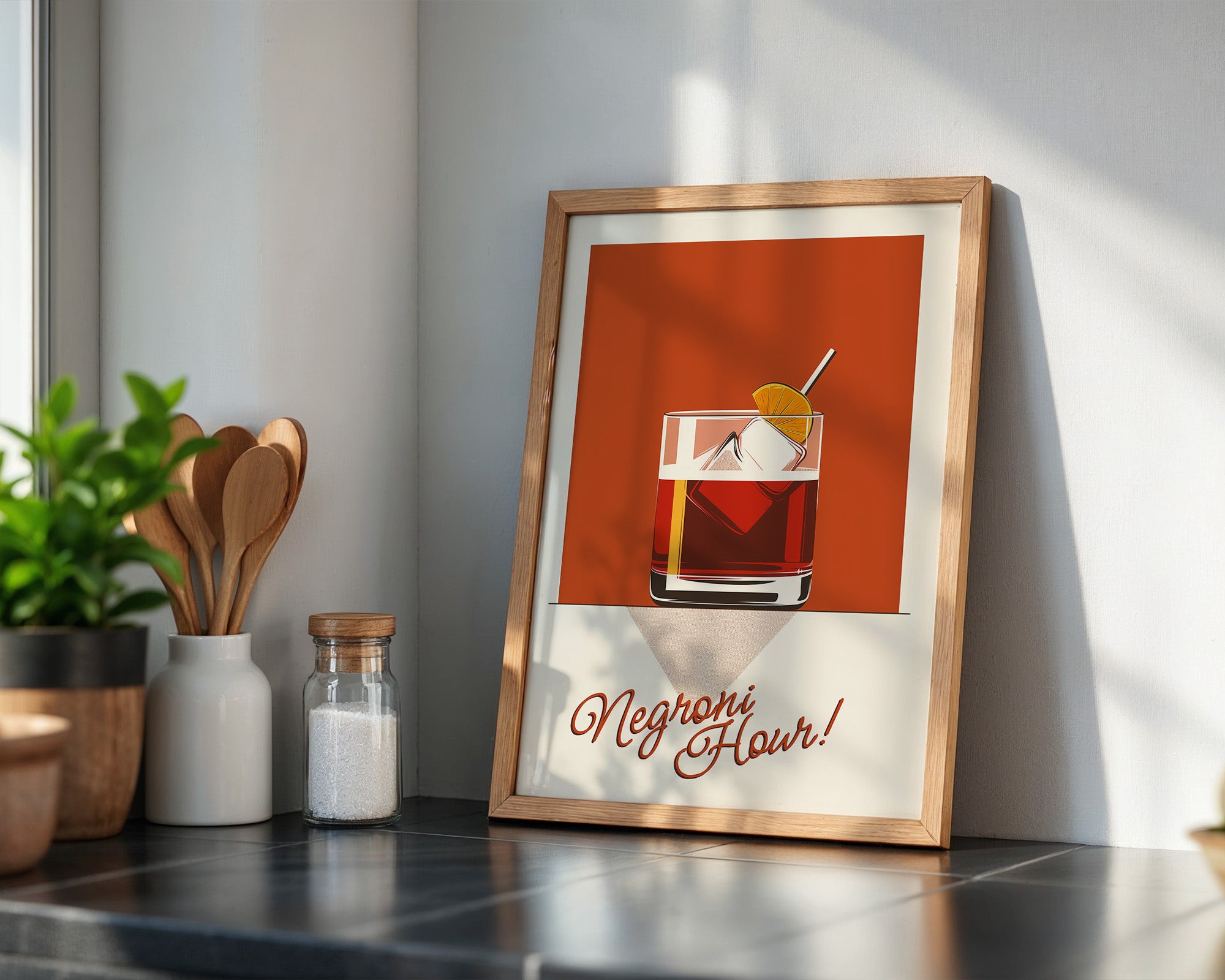 Negroni Drink Grafik Retro