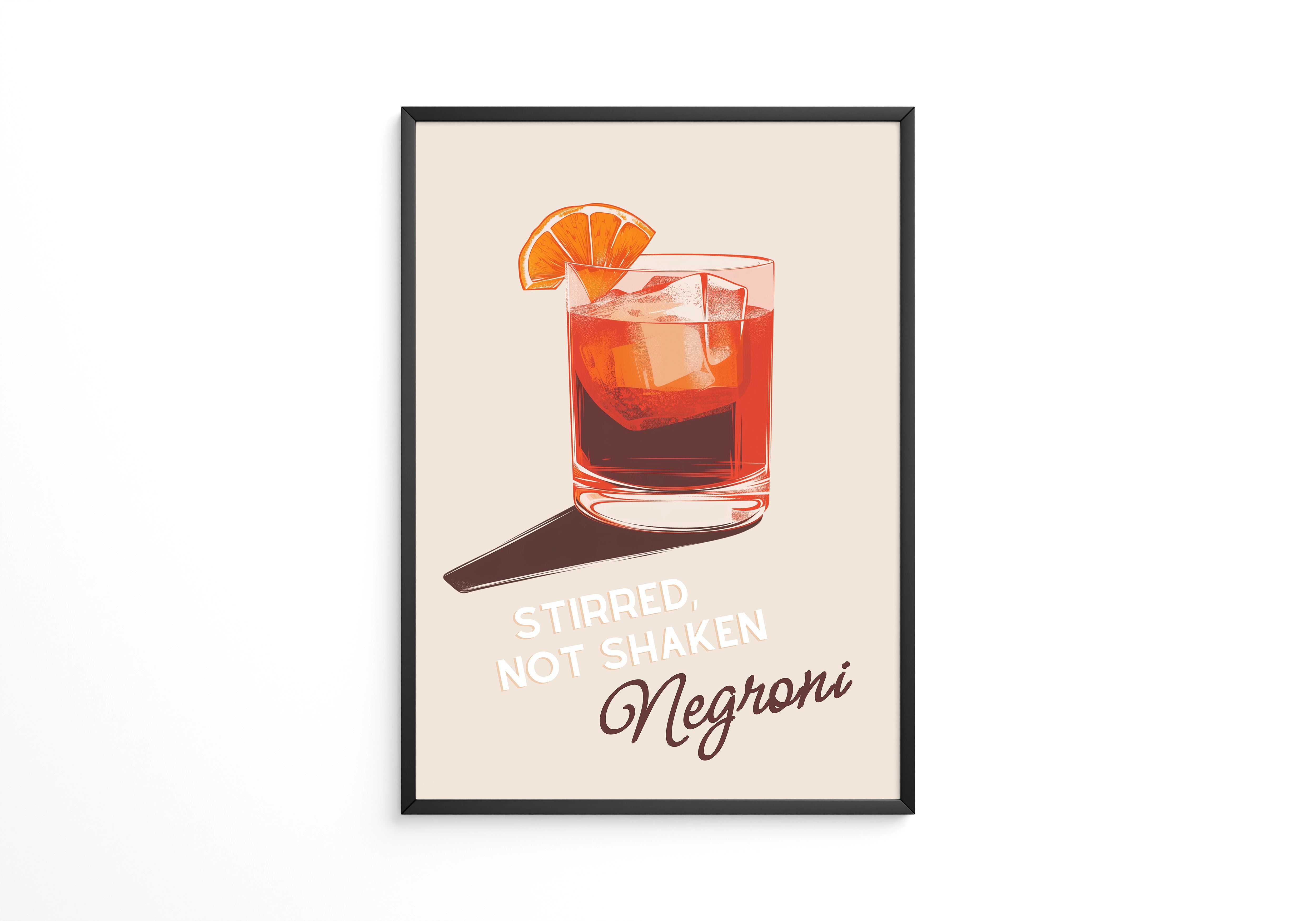 Negroni Cocktail Illustration Orange