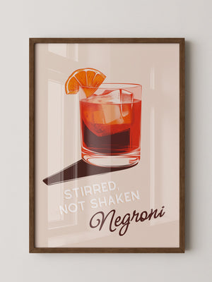 Negroni Cocktail Illustration Orange