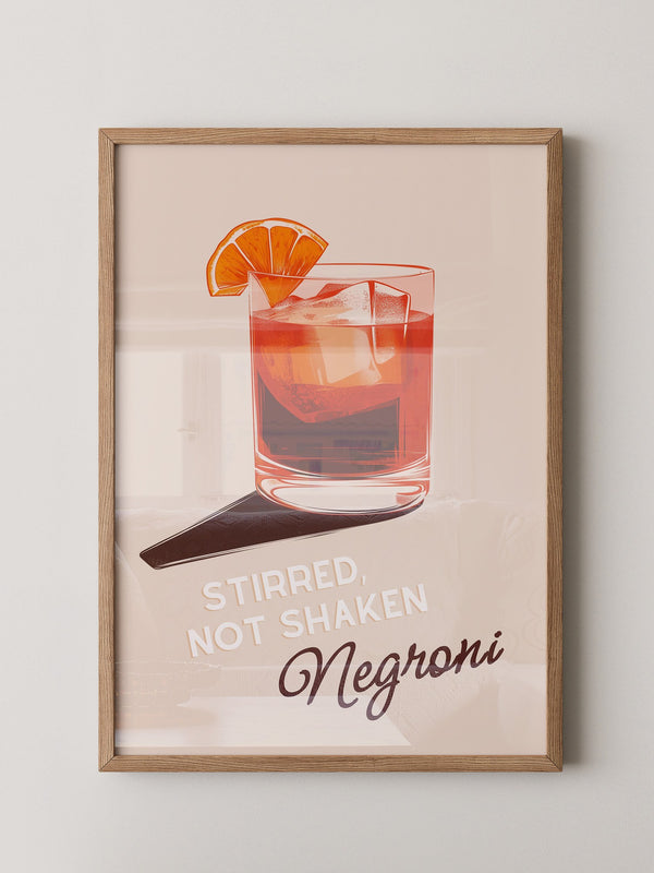 Negroni Cocktail Illustration Orange