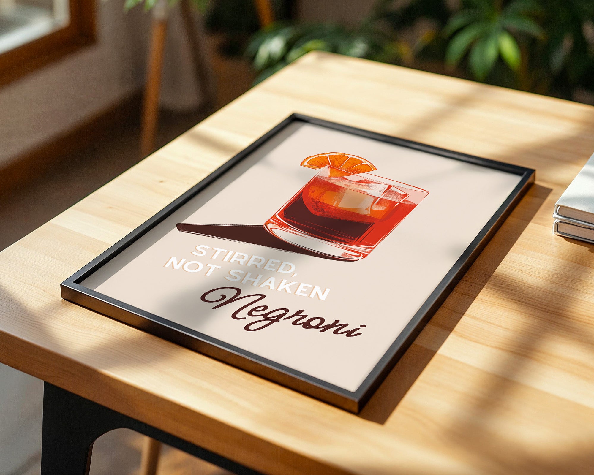 Negroni Cocktail Illustration Orange