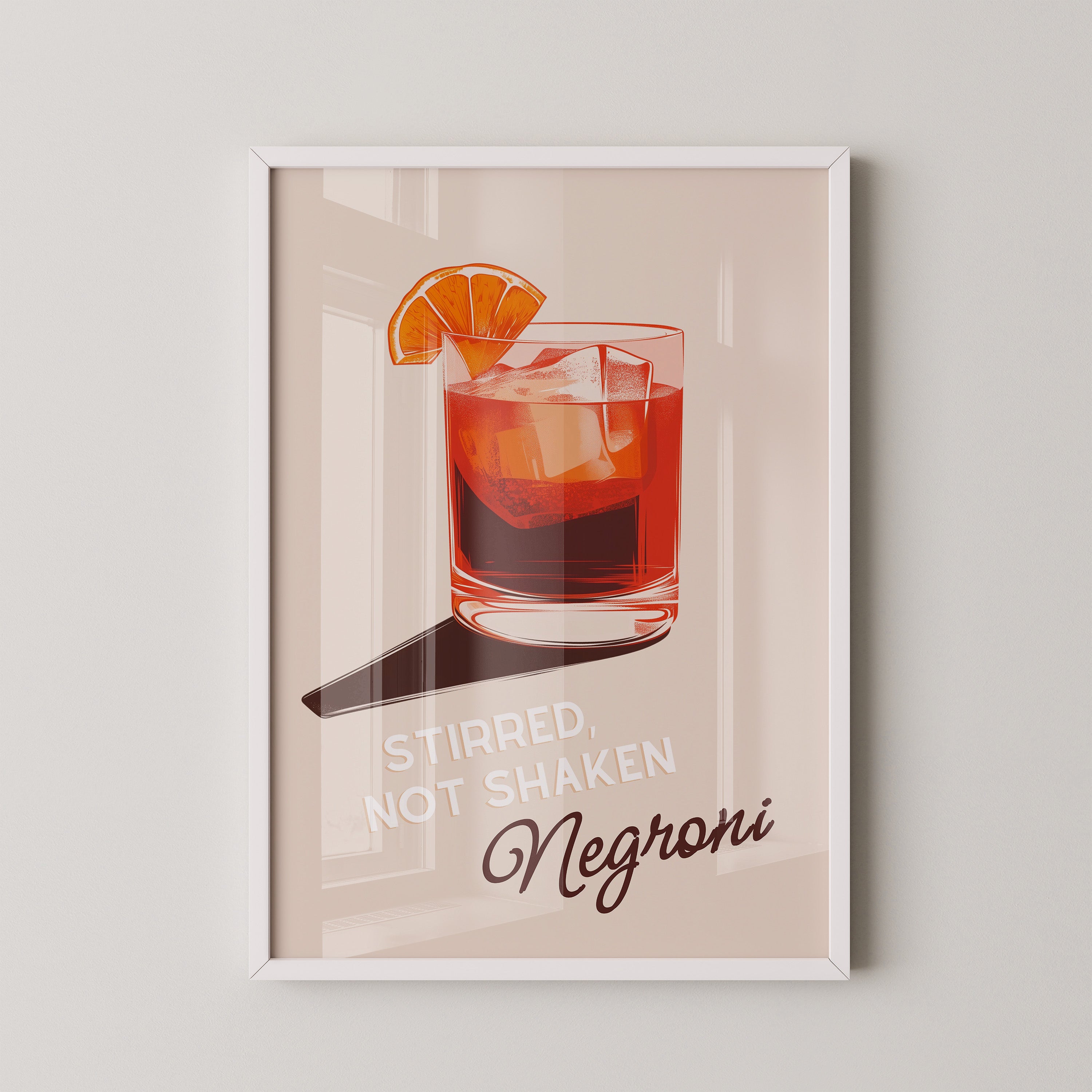 Negroni Cocktail Illustration Orange