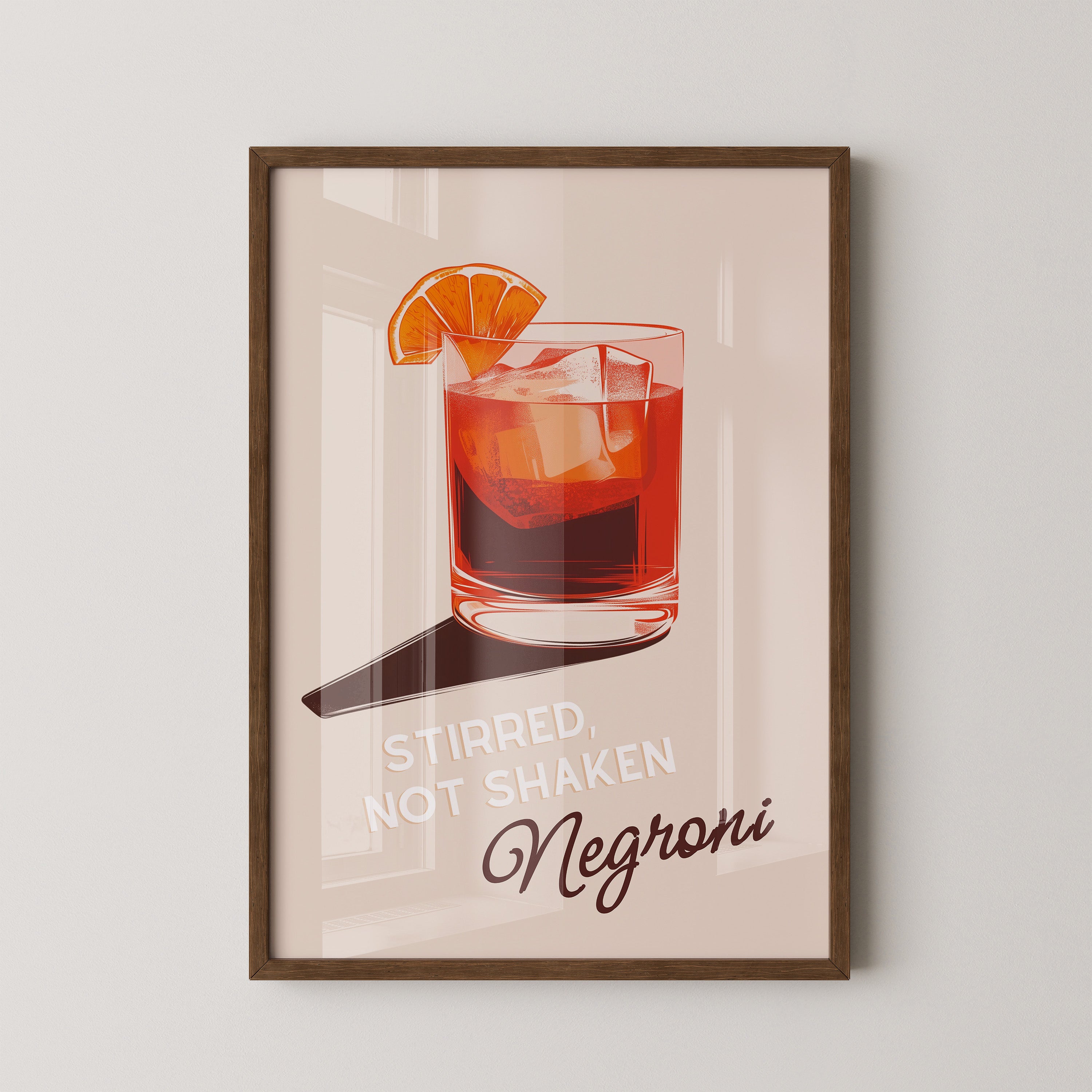 Negroni Cocktail Illustration Orange