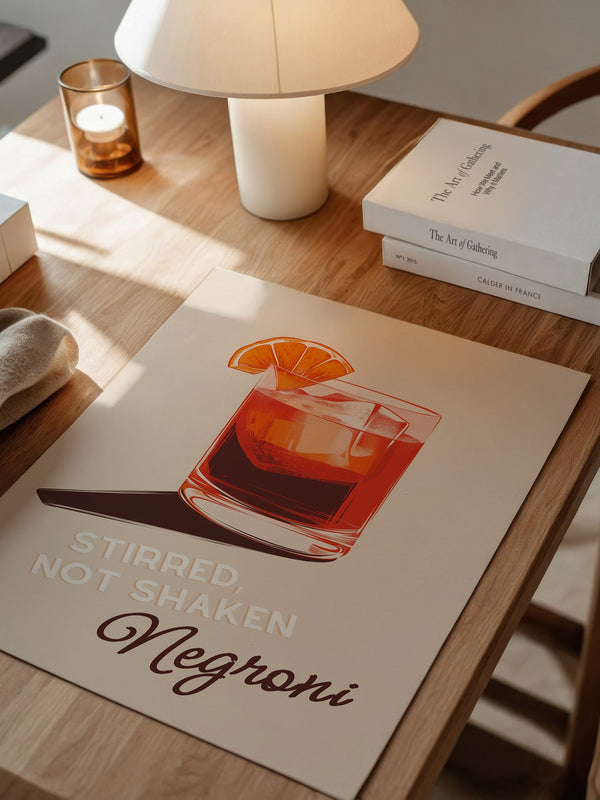 Negroni Cocktail Illustration Orange
