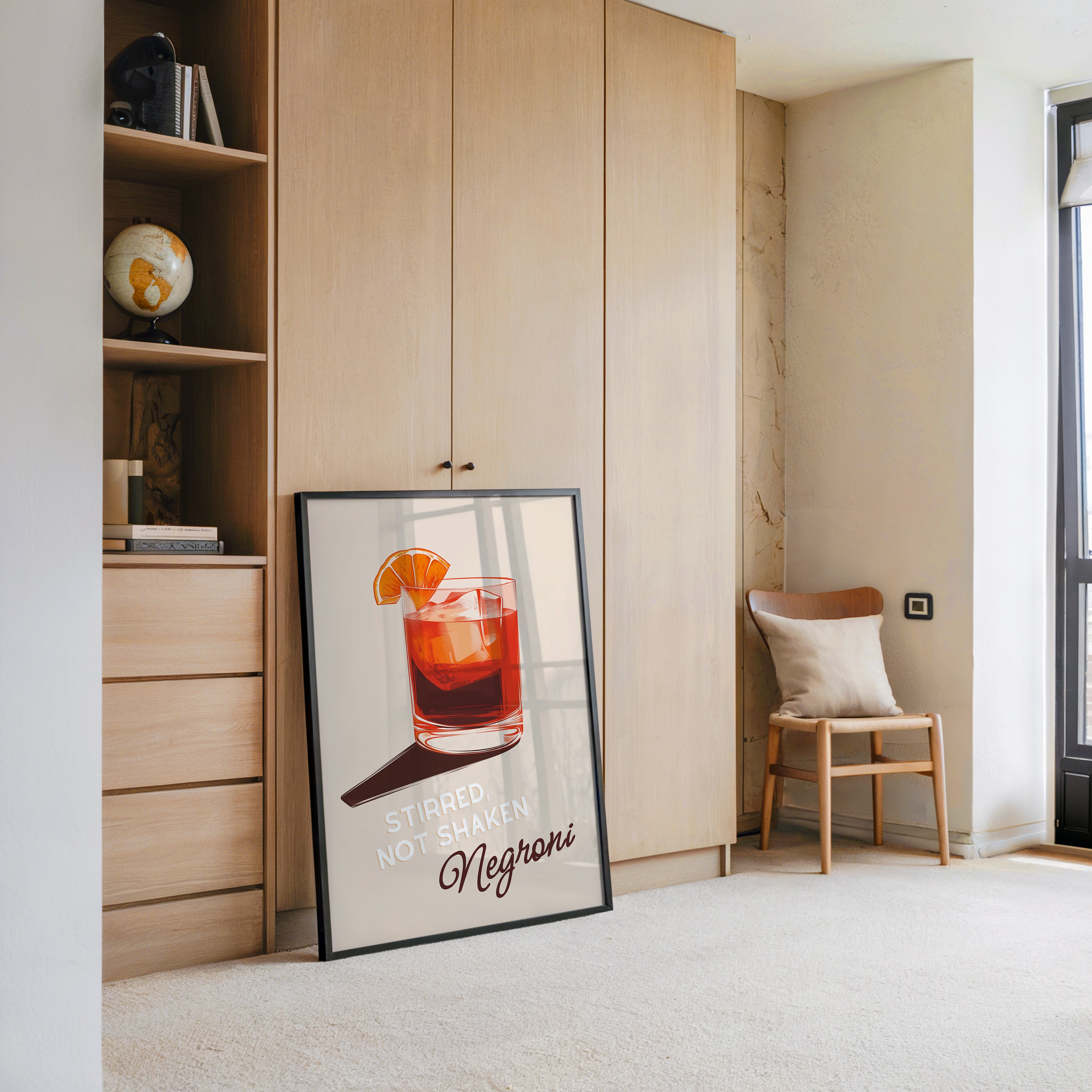 Negroni Cocktail Illustration Orange