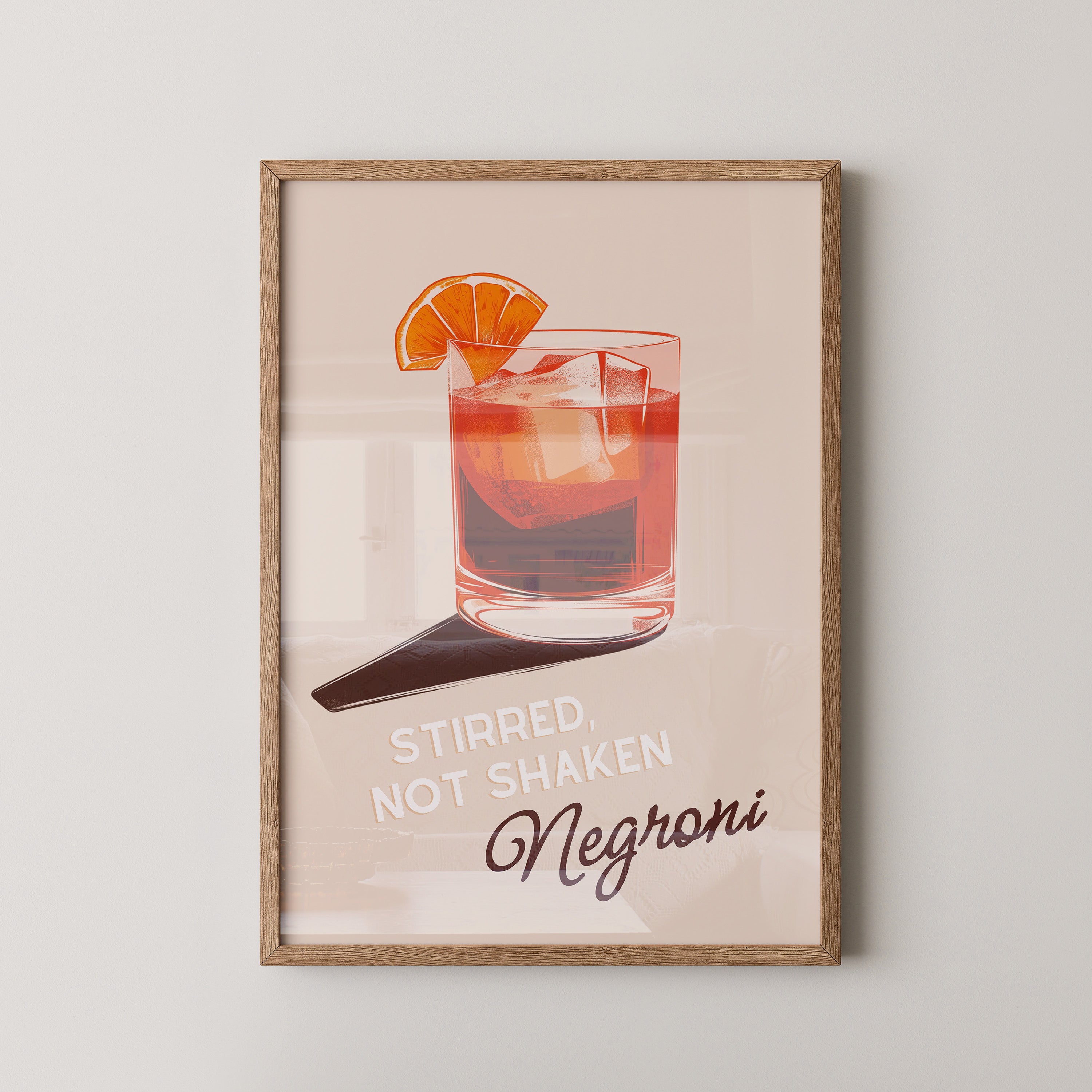Negroni Cocktail Illustration Orange