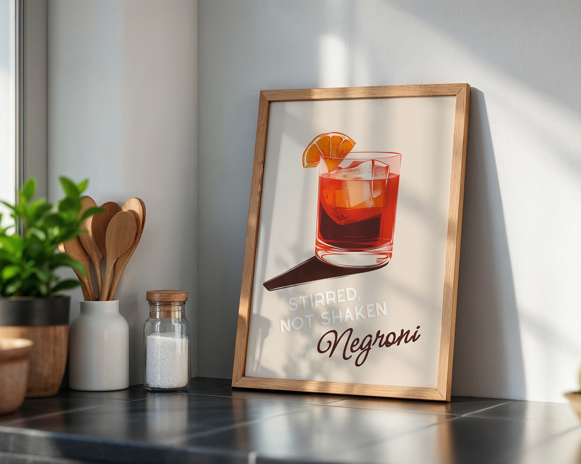 Negroni Cocktail Illustration Orange
