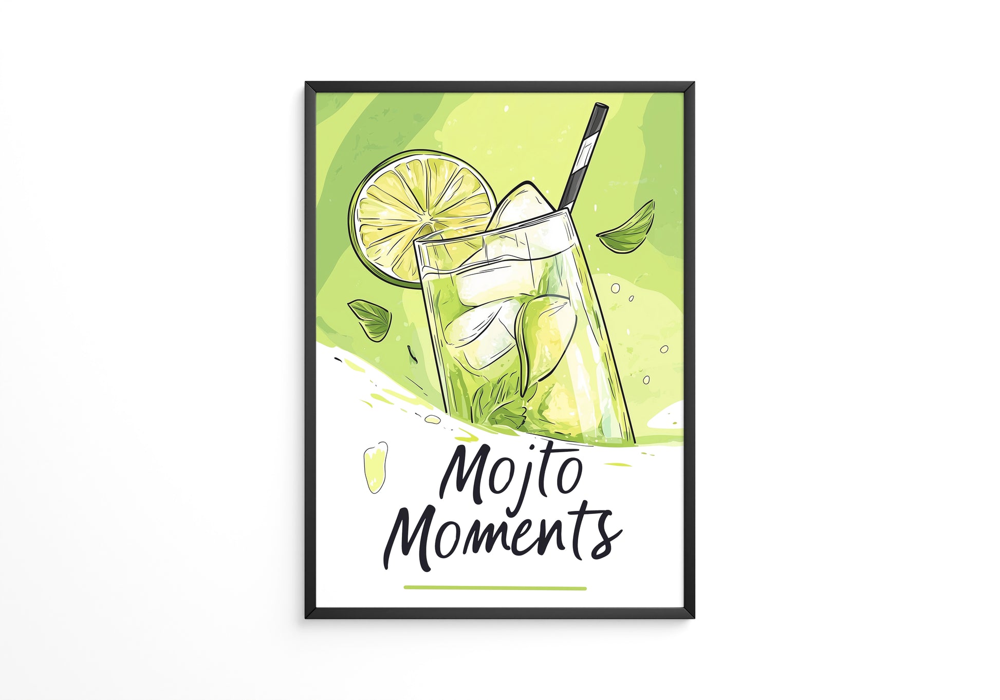 Mojito Glas Illustration Grün