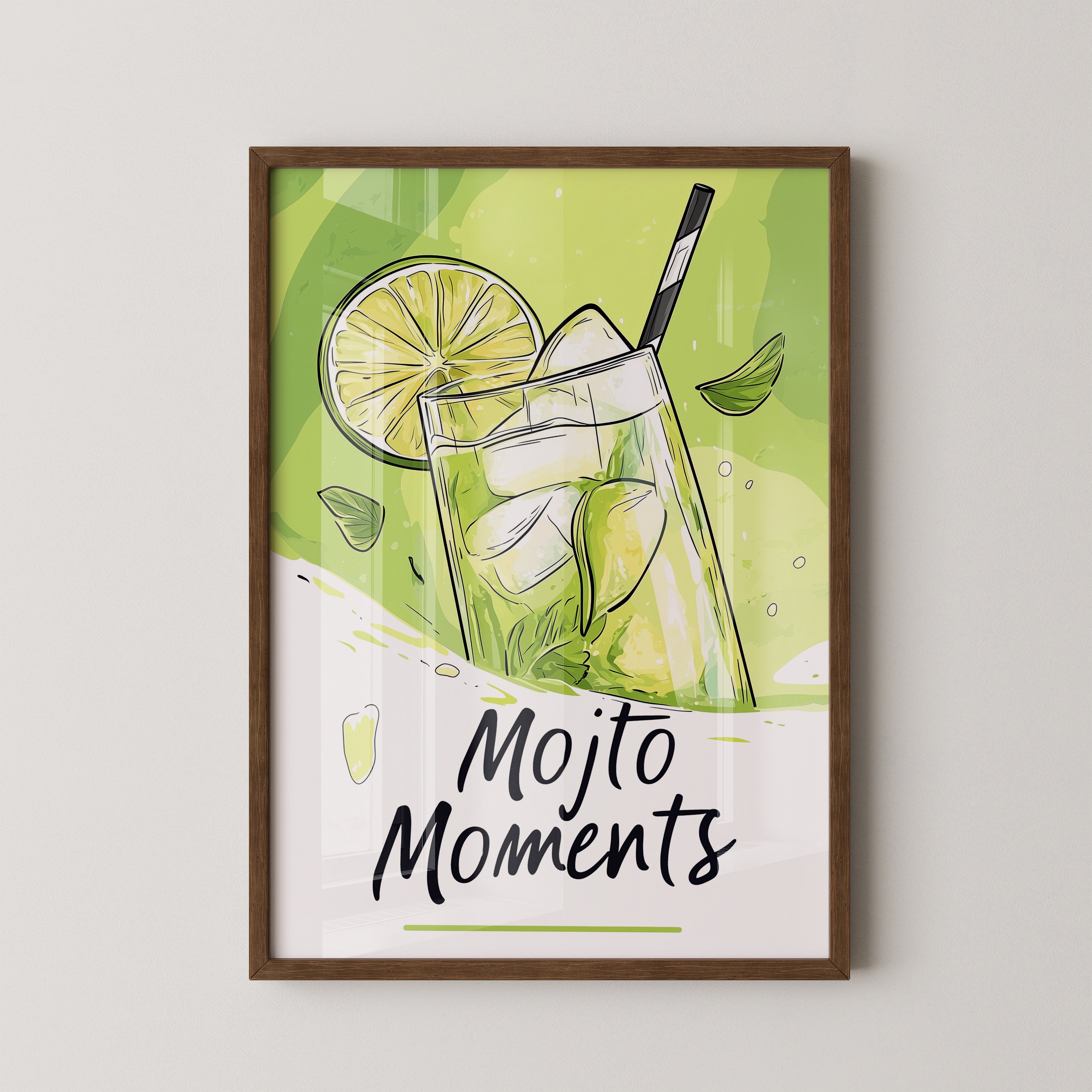 Mojito Glas Illustration Grün