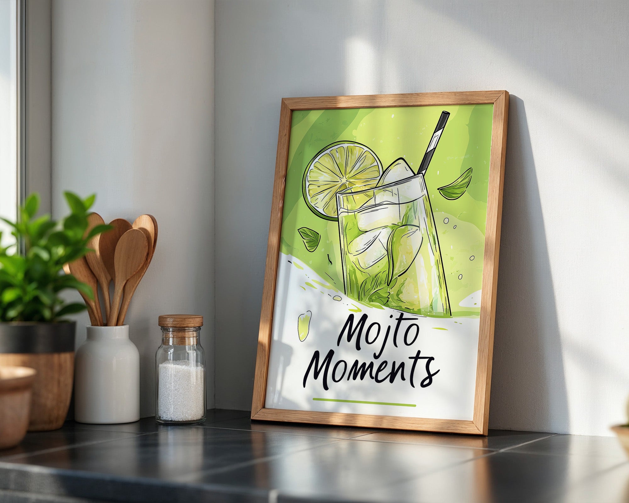Mojito Glas Illustration Grün