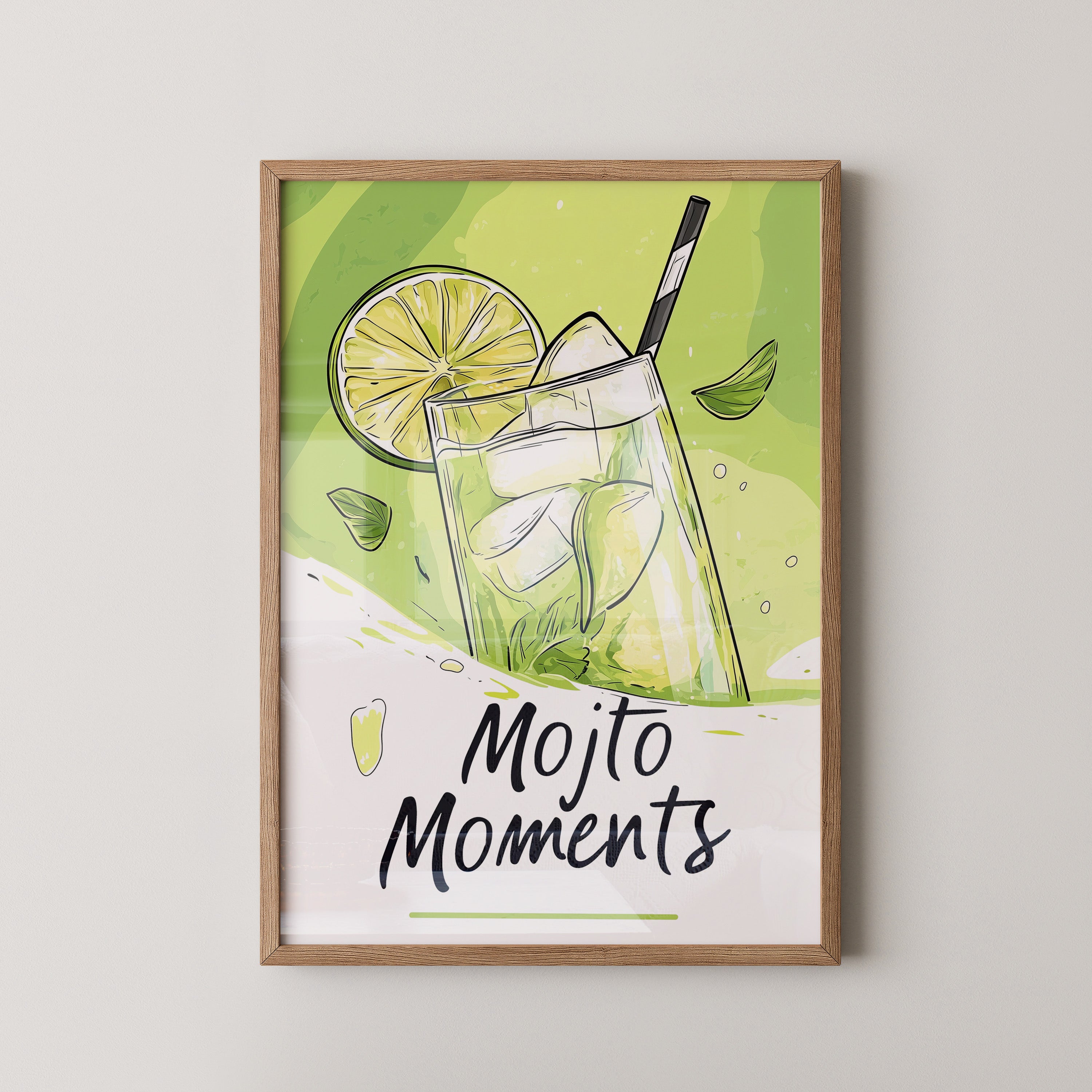 Mojito Glas Illustration Grün