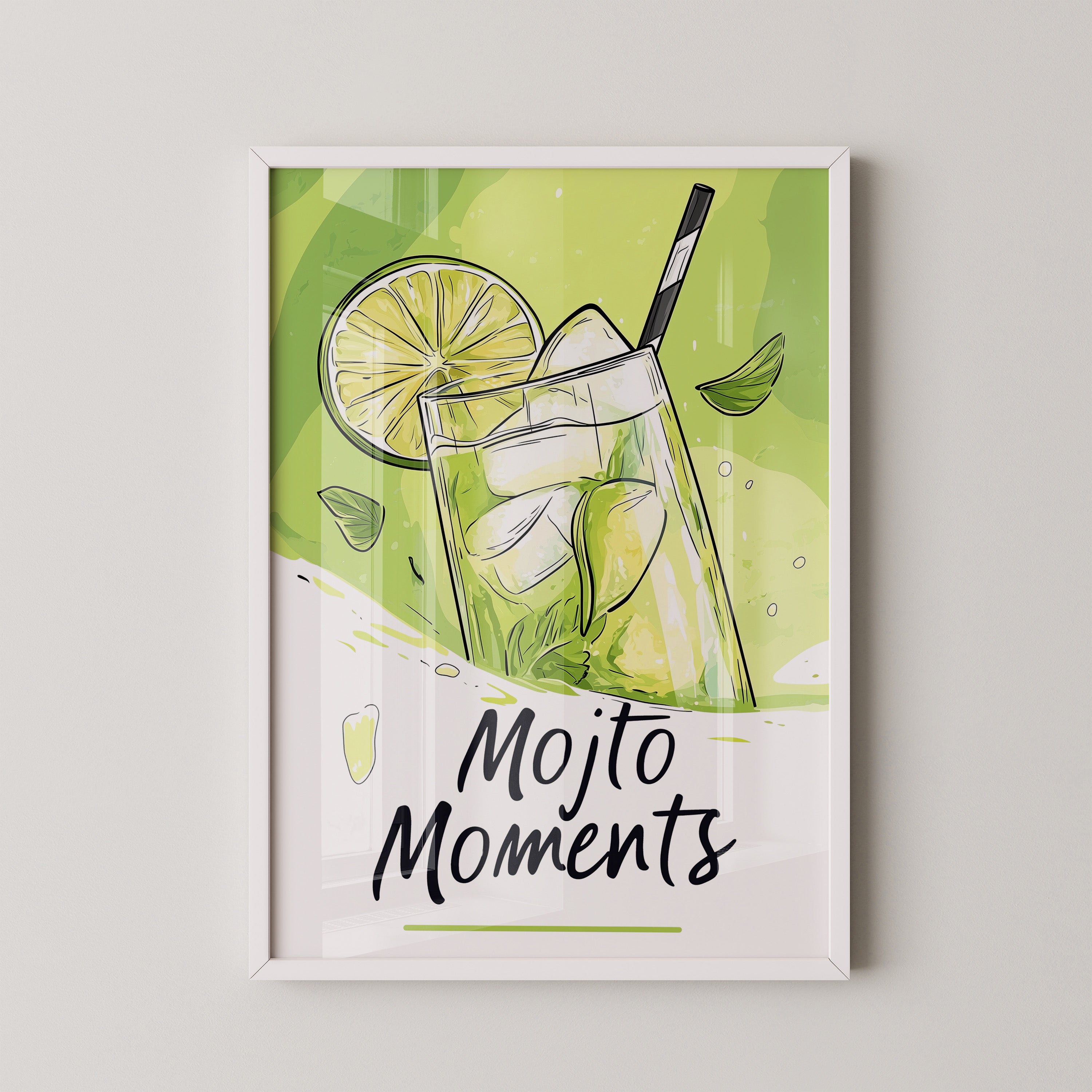 Mojito Glas Illustration Grün