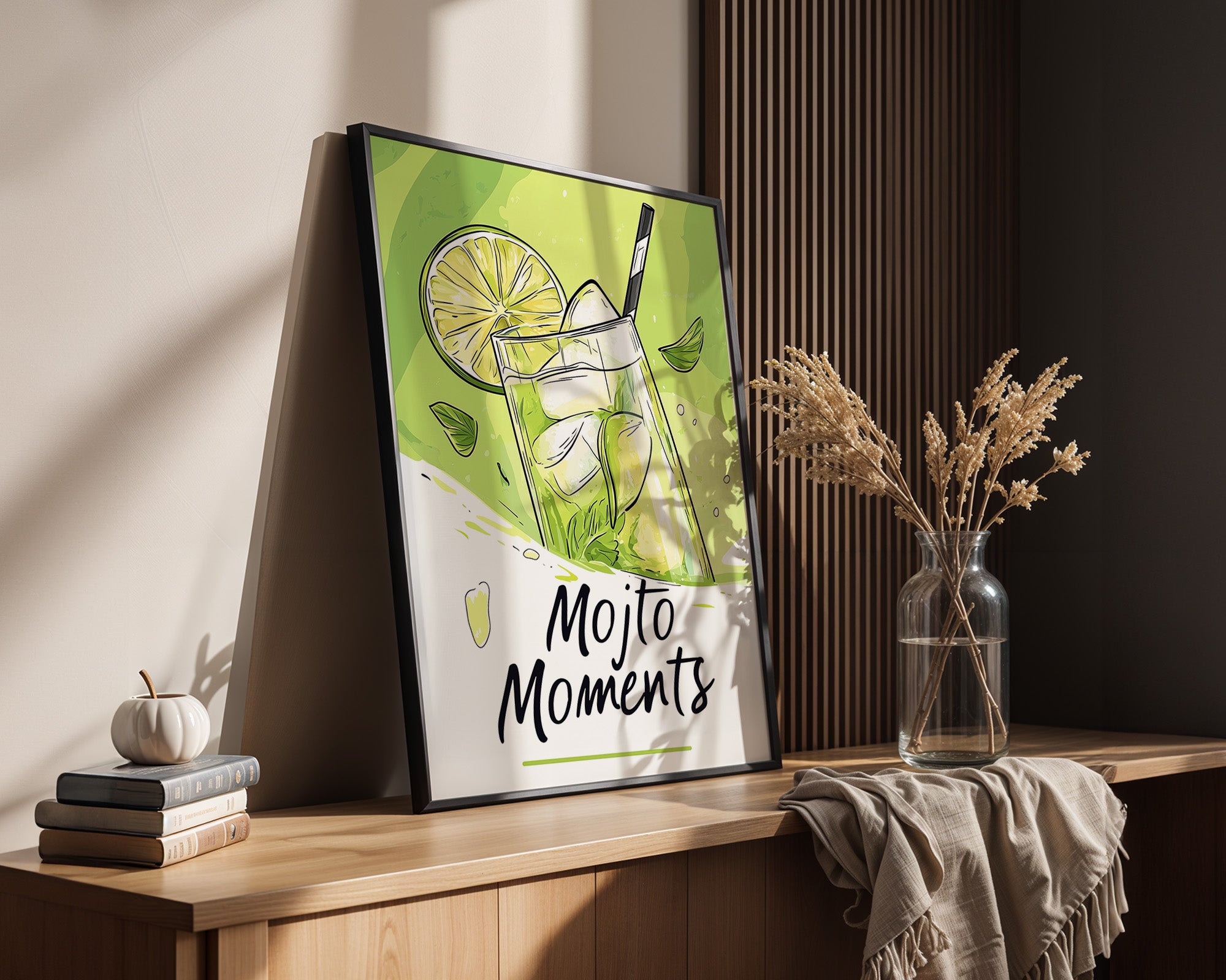 Mojito Glas Illustration Grün