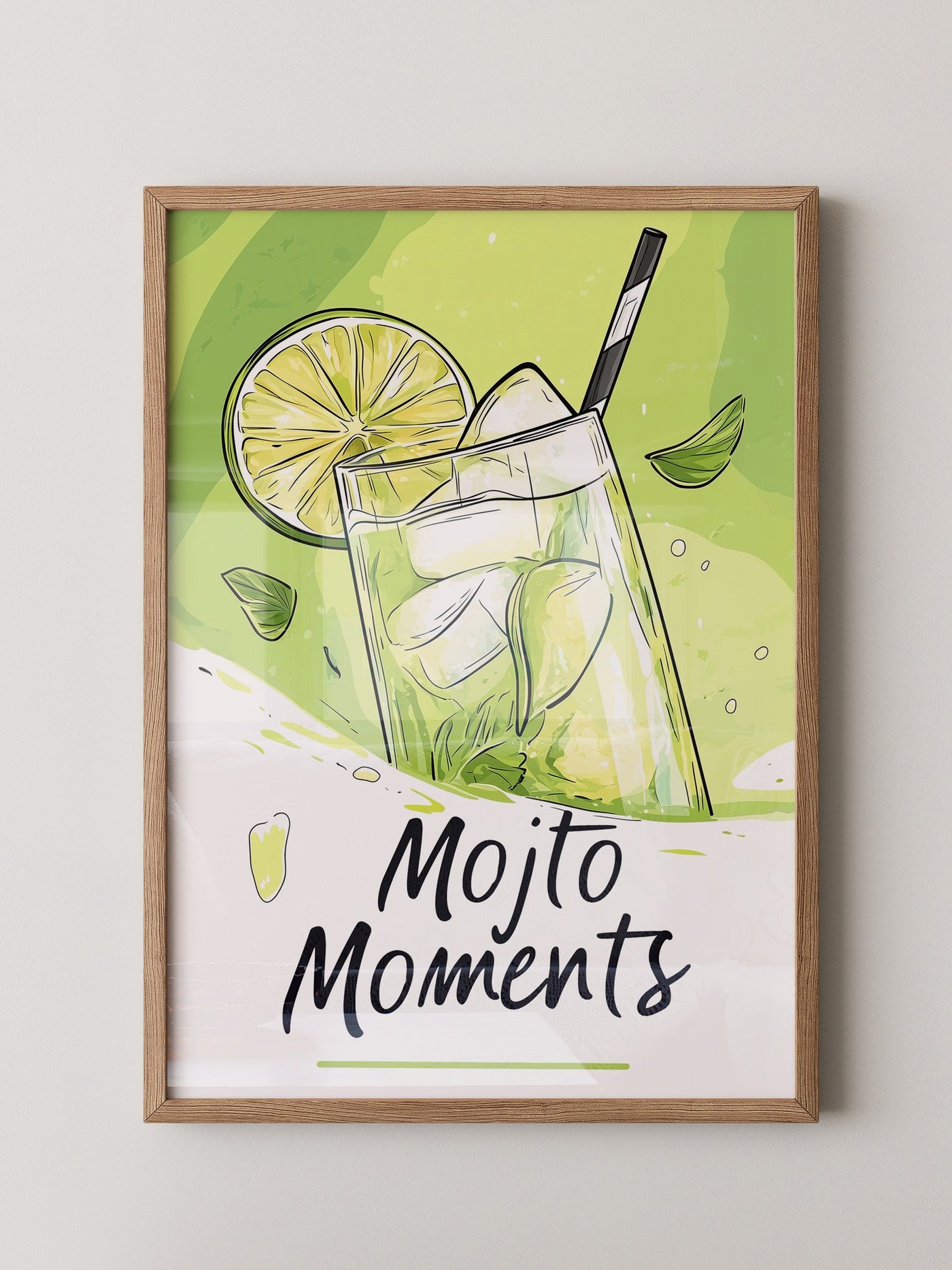 Mojito Glas Illustration Grün
