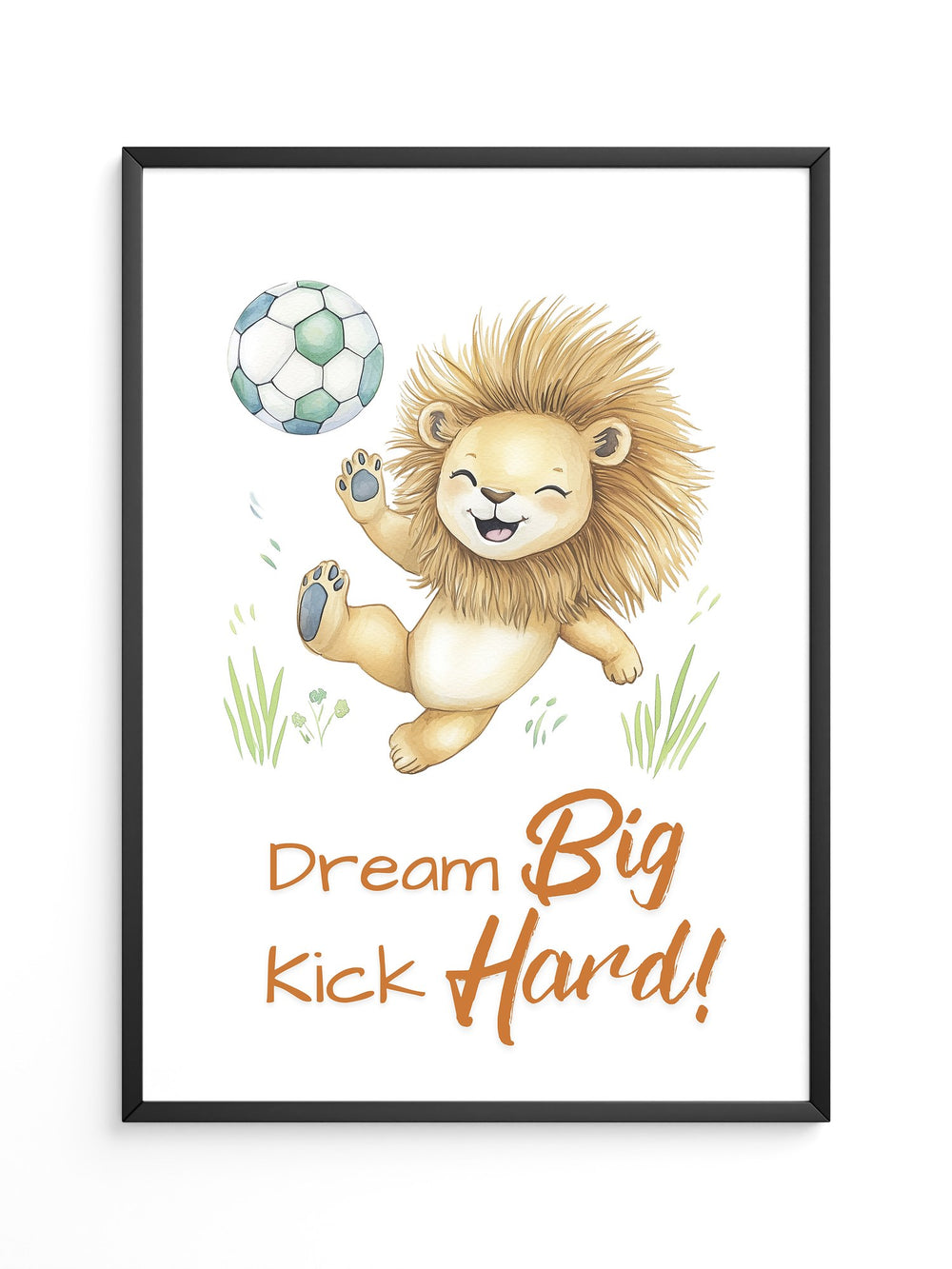 Löwenkicker Illustration Fußballspaß