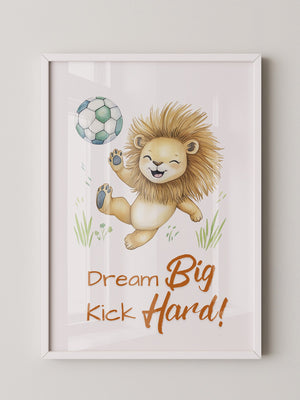 Löwenkicker Illustration Fußballspaß