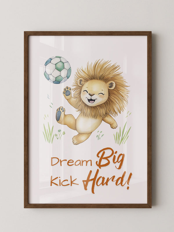 Löwenkicker Illustration Fußballspaß
