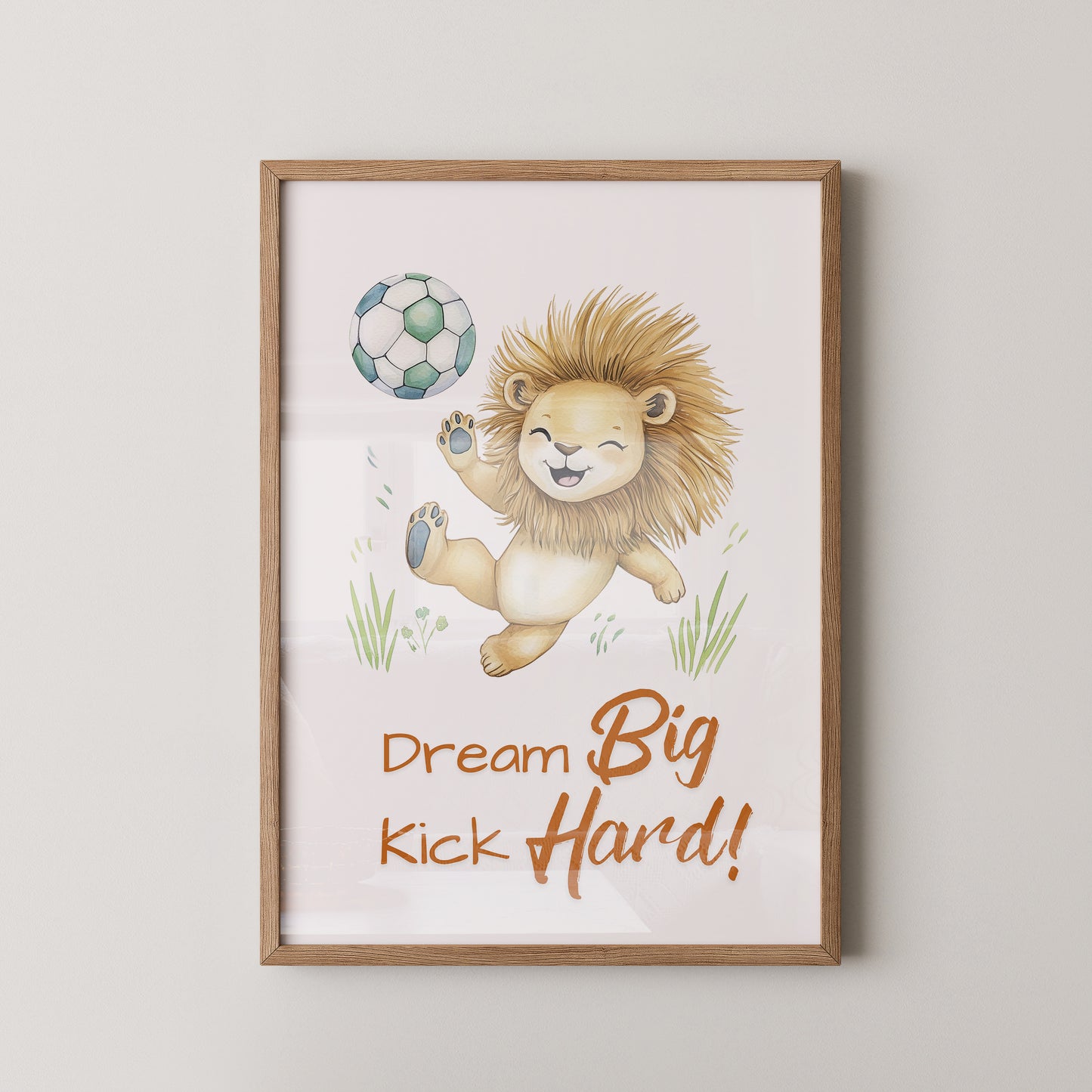 Löwenkicker Illustration Fußballspaß