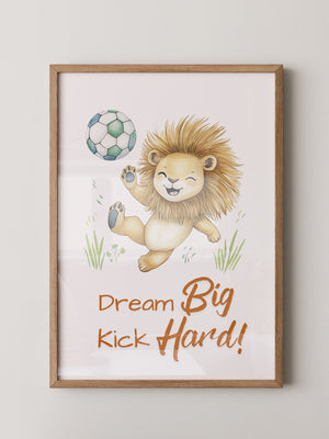 Löwenkicker Illustration Fußballspaß