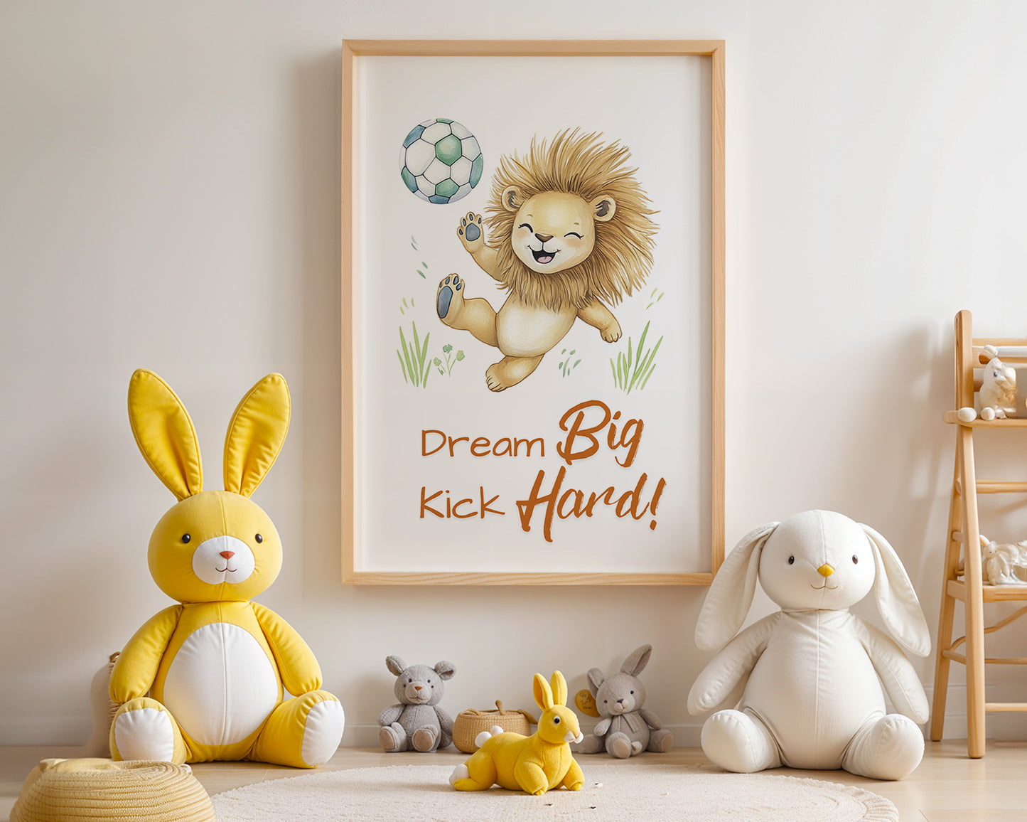 Löwenkicker Illustration Fußballspaß