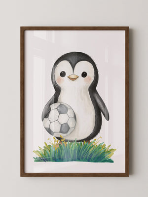 Pinguin Fußball Illustration