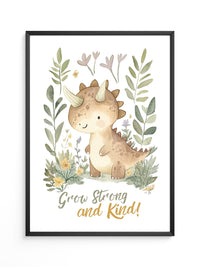 Niedlicher Dino Aquarell Pflanzen