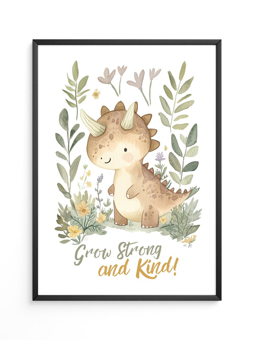 Niedlicher Dino Aquarell Pflanzen