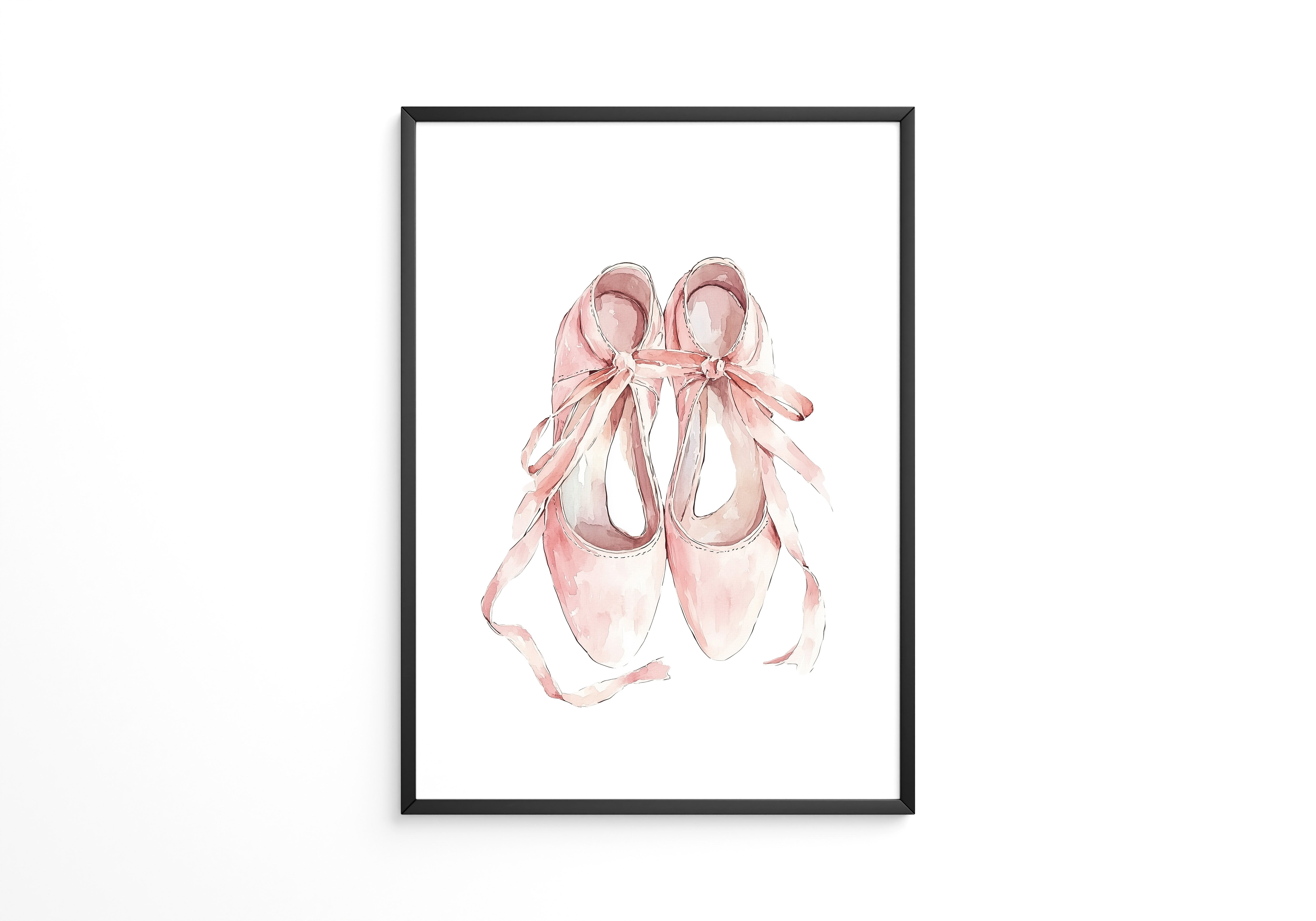 Ballettschuhe Aquarell Rosa
