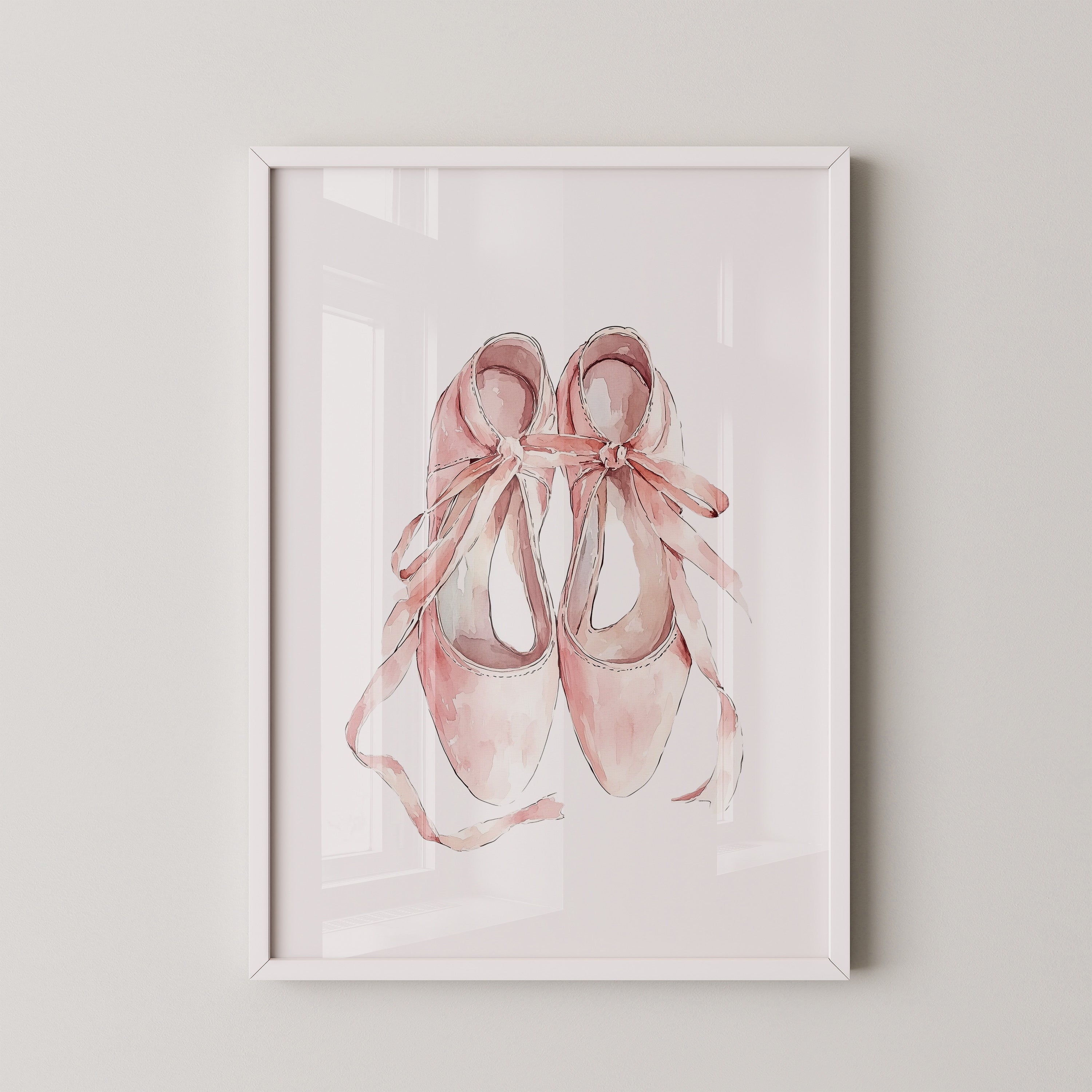 Ballettschuhe Aquarell Rosa