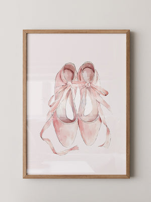 Ballettschuhe Aquarell Rosa
