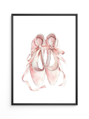 Ballettschuhe Aquarell Rosa